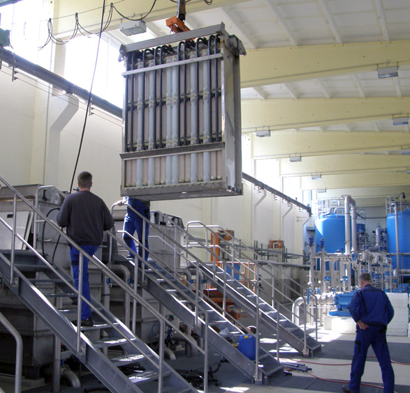 Wechsel von Ultrafiltrationsmodulen